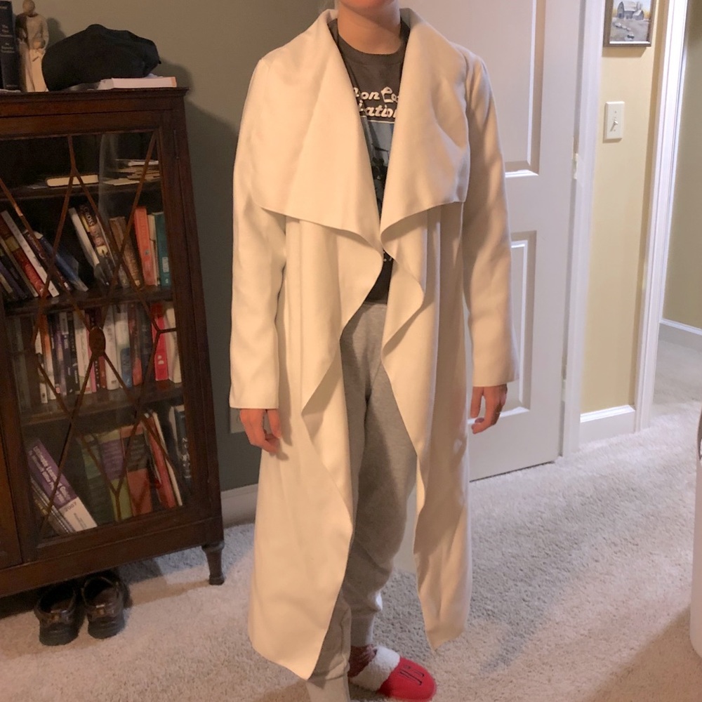 Long white warm Misguided winter overcoat